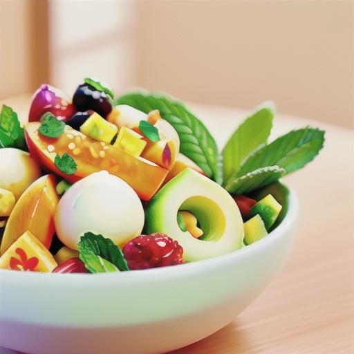 Mandarin, lychee and mint fruit salad