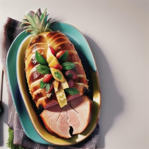 Pineapple and ginger beer glazed ham