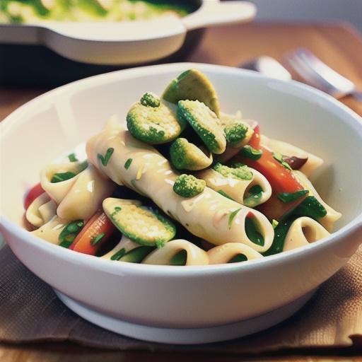 Agnolotti with creamy pesto chicken