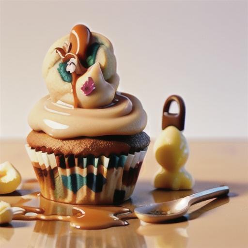 Butterscotch muffins with caramel sauce