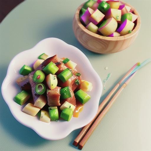 Char siu pork with apple salsa