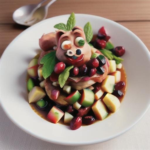 Pork with cranberry and apple relish